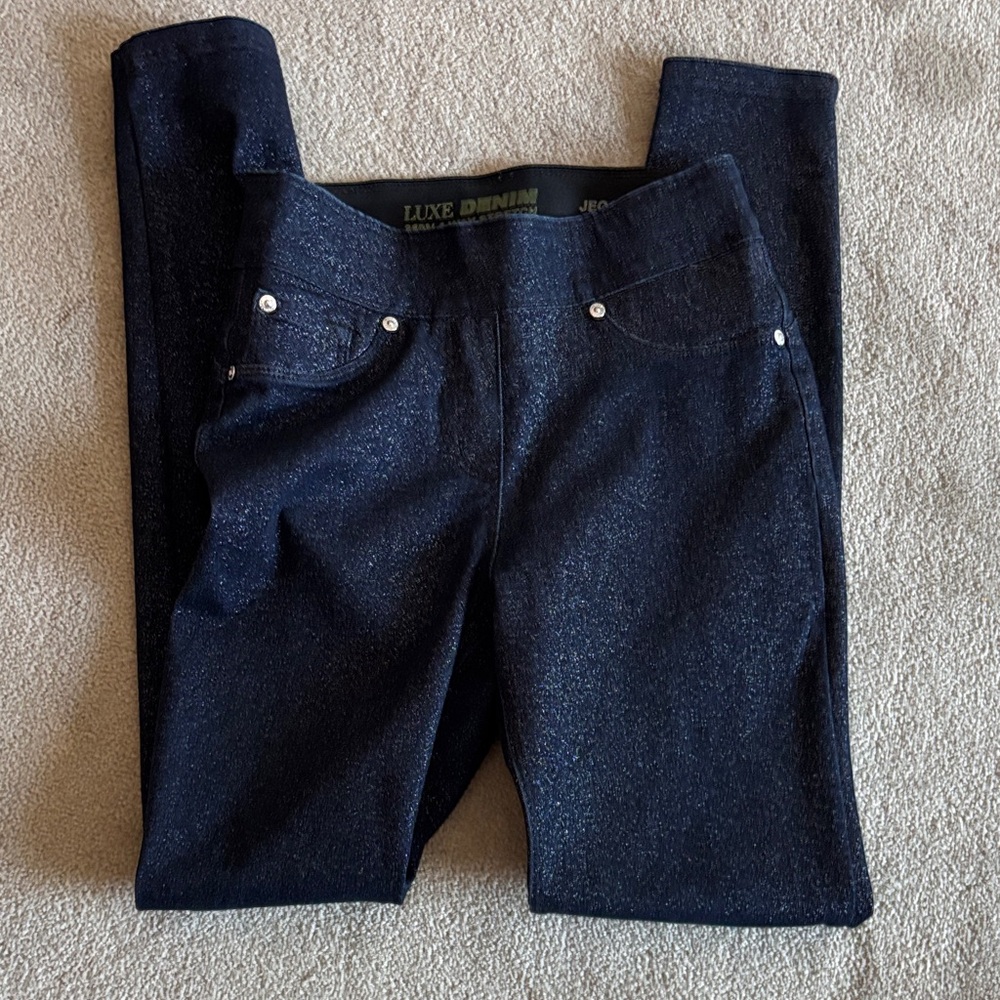 Sparkly black jeggings XS